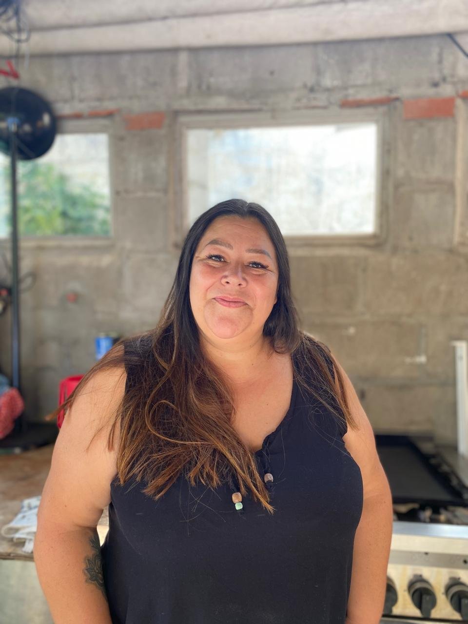 Gisele Gutiérrez, referente del comedor, en la cocina